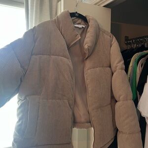 Ci Sono Corduroy Puffer Jacket - Beige